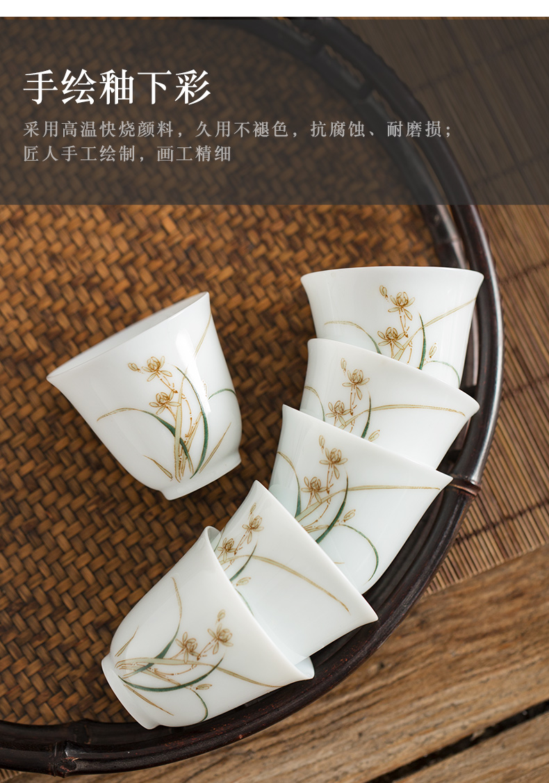 Hand - made of high - white porcelain cups little single CPU kung fu tea set sample tea cup jingdezhen ceramic bowl tea masters cup