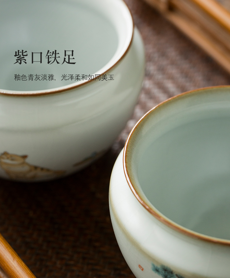 Your up creative hot large cylinder built water kung fu tea tea accessories writing brush washer ceramic tea wash water wash water jar