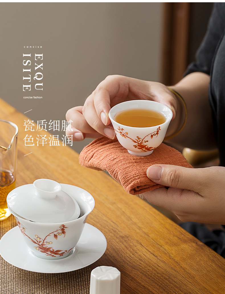 Jingdezhen sweet white porcelain Japanese kung fu tea set contracted household cup gift box of a complete set of the company with the ritual