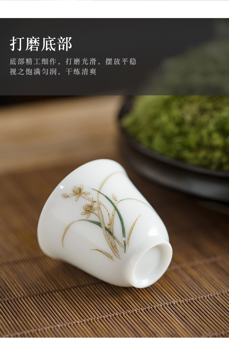 Hand - made of high - white porcelain cups little single CPU kung fu tea set sample tea cup jingdezhen ceramic bowl tea masters cup