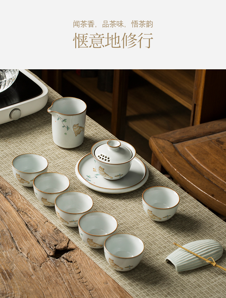 Your up kung fu tea sets the teapot tea tureen household contracted ceramic office Chinese wind modern living room