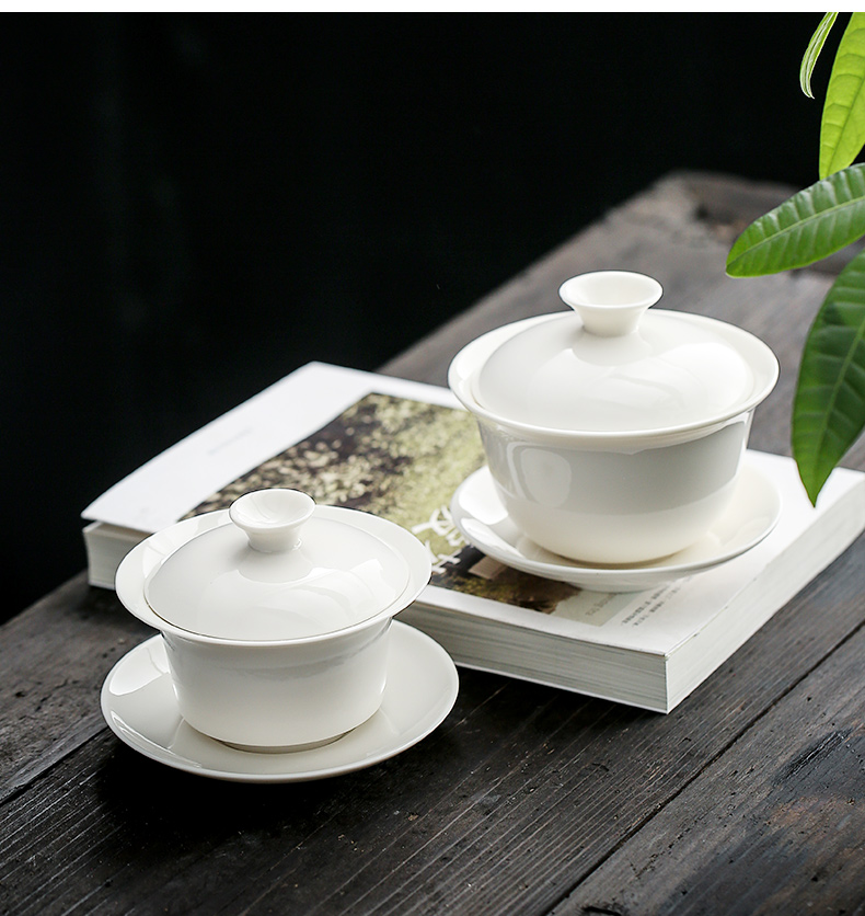 Household them thin body size only three tureen ceramic kung fu tea sets tea bowl cups customize LOGO