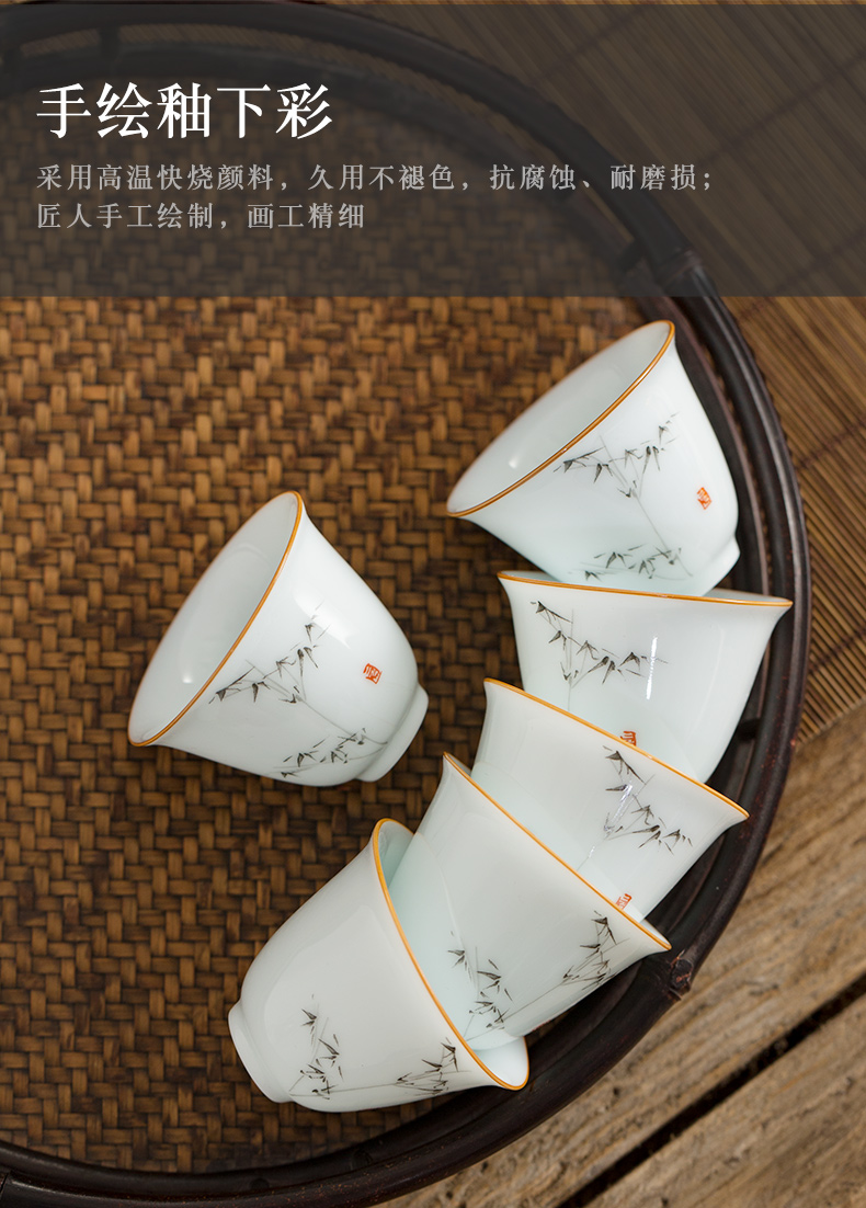 Members of the sweet white soil sample tea cup creative hand MoZhu jingdezhen ceramic cups white porcelain contracted tea cups