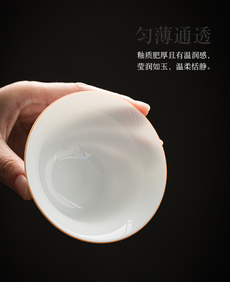 White porcelain tureen single hot suet jade not only three large small tea bowl with cover cups kung fu tea set