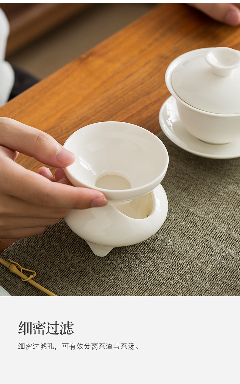 Lard white ceramic tureen tea set suit small household set of tea cups kung fu tea gift box packaging