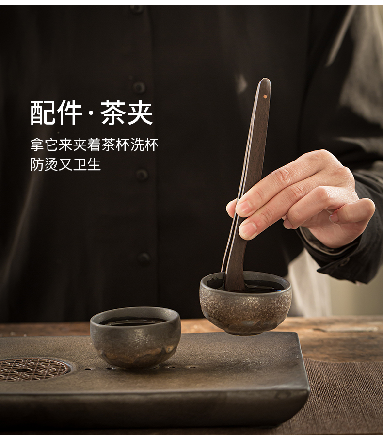 Coarse pottery gold tea six gentleman ChaGa YangHuBi stainless steel teaspoons ChaZhen household utensils bamboo wood accessories