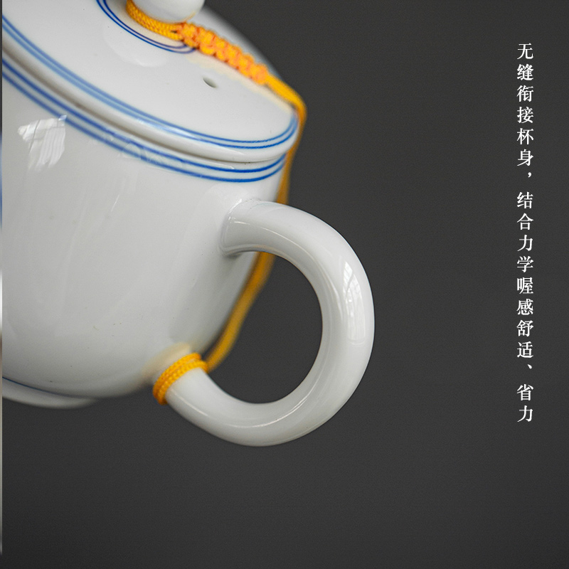 Earth story jingdezhen sweet white teapot tea kungfu tea set single pot of fine white porcelain little teapot