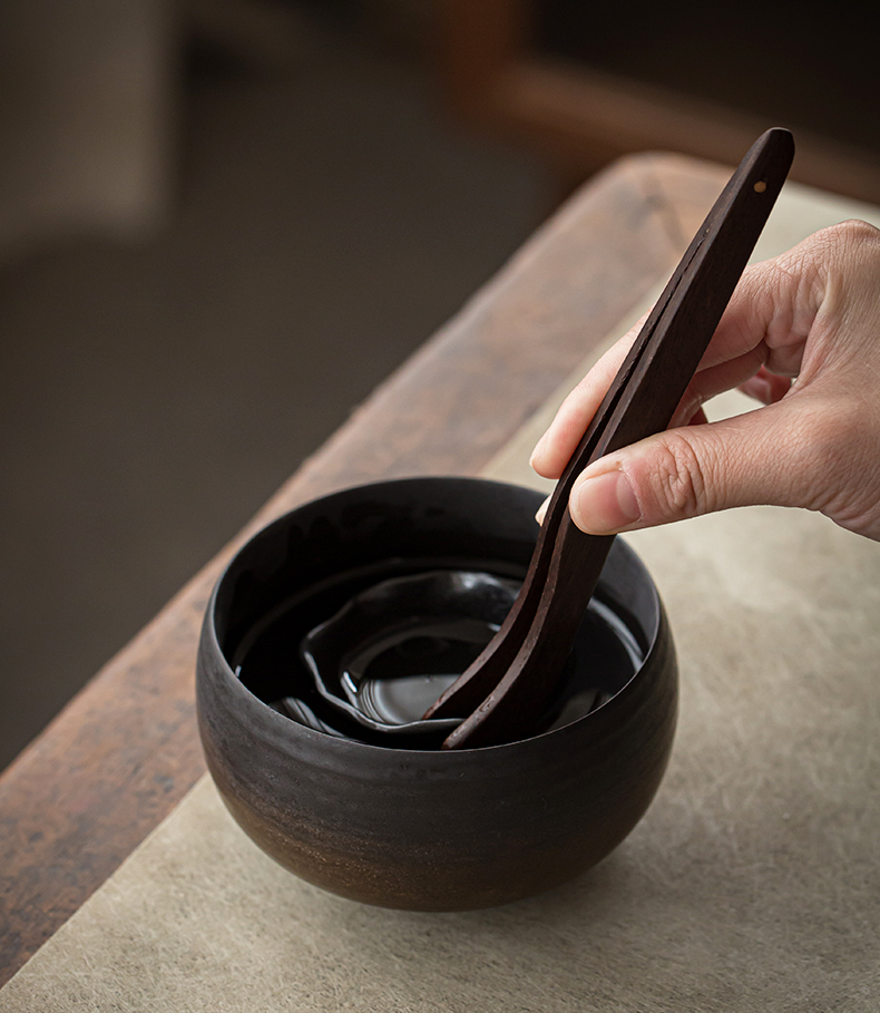 Jingdezhen hand gold small tea wash to wash to rust household ceramics glaze writing brush washer from Japanese zen tea zero