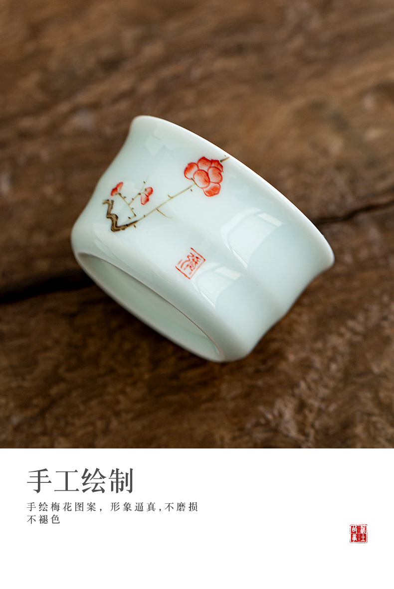 Tea bucket name plum hand - made ceramic Tea shadow green) kung fu Tea accessories Tea strainer filter Tea filters