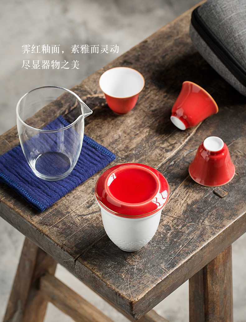 Checking out tea special masters cup ji red sample tea cup ruby red a single cup of jingdezhen kung fu tea custom