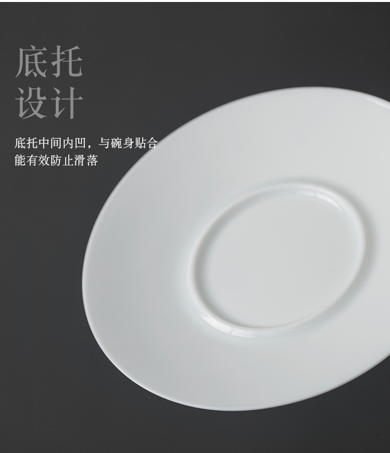 Jingdezhen pure manual three just tureen large white porcelain cups a single thin foetus ceramic bowl kung fu tea set