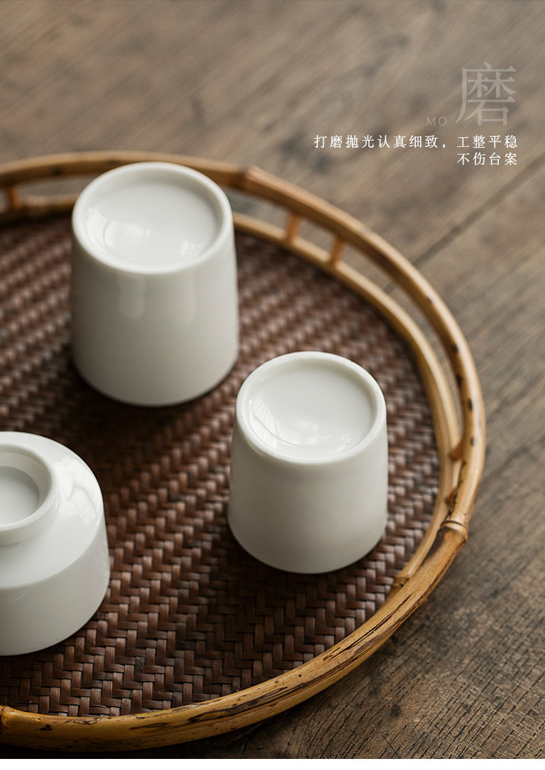 Lard white straight expressions using CPU kung fu masters cup thin foetus white porcelain bowl but small sample tea cup ceramic tea set tea cups