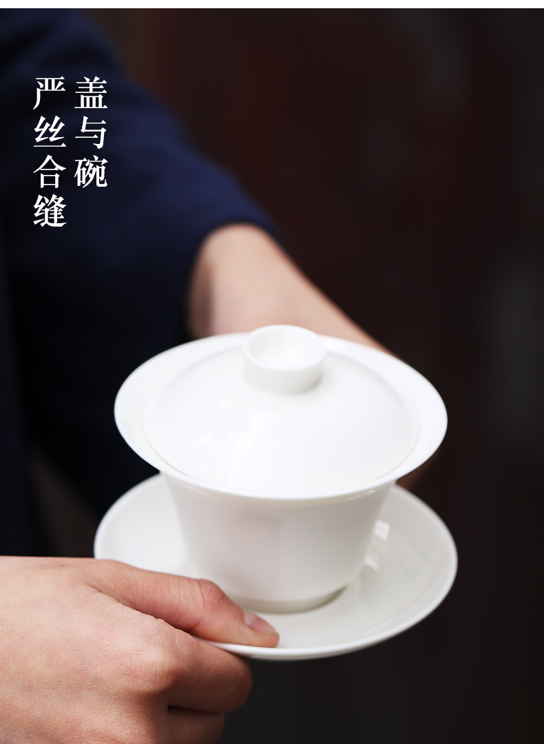 Household them thin body size only three tureen ceramic kung fu tea sets tea bowl cups customize LOGO