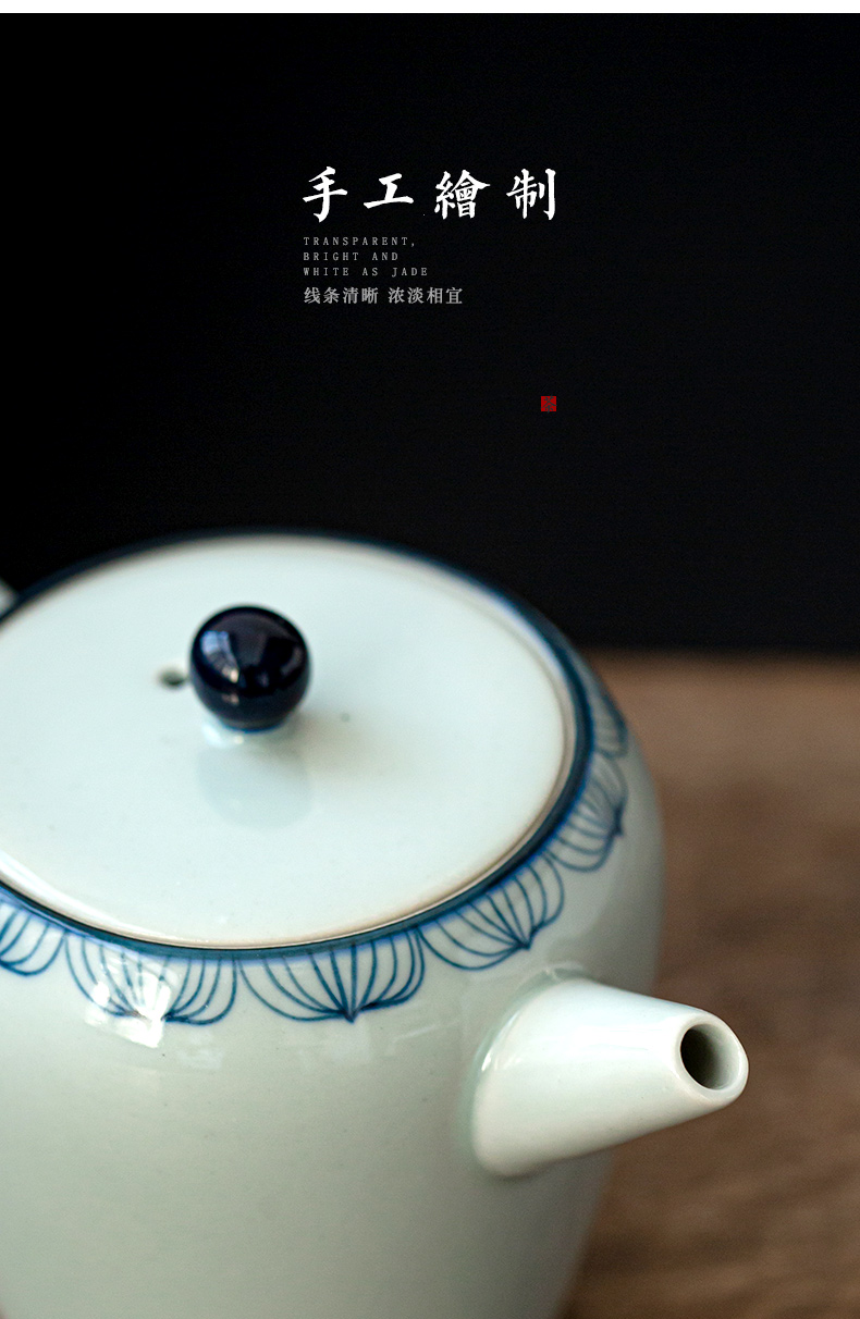 Earth story jingdezhen archaize single pot of kung fu tea set ceramic teapot hand - made lotus vesicles pot