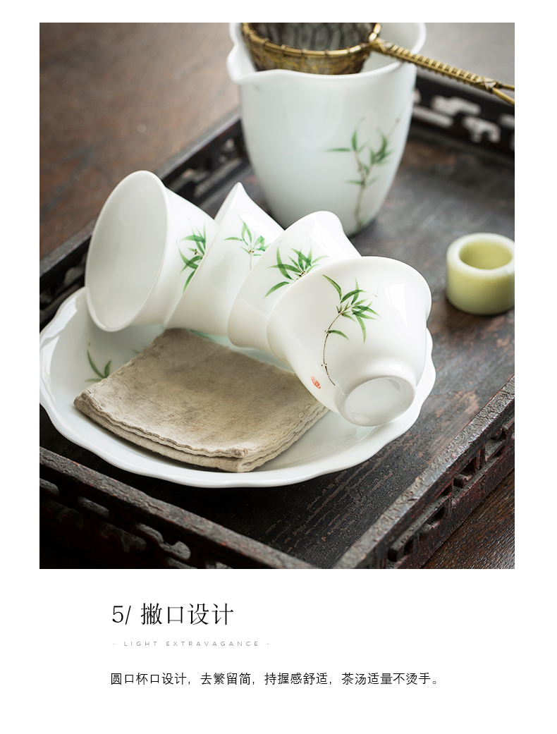 Members of the jingdezhen bamboo soil sample tea cup manual coloured drawing or pattern under the glaze color contracted master cup ceramic cup