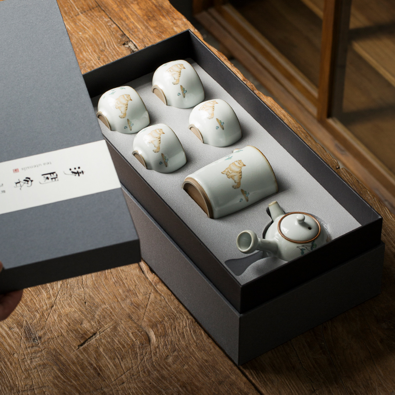Jingdezhen Japanese your up kung fu tea pot set a small set of contracted and I home sitting room of a complete set of office