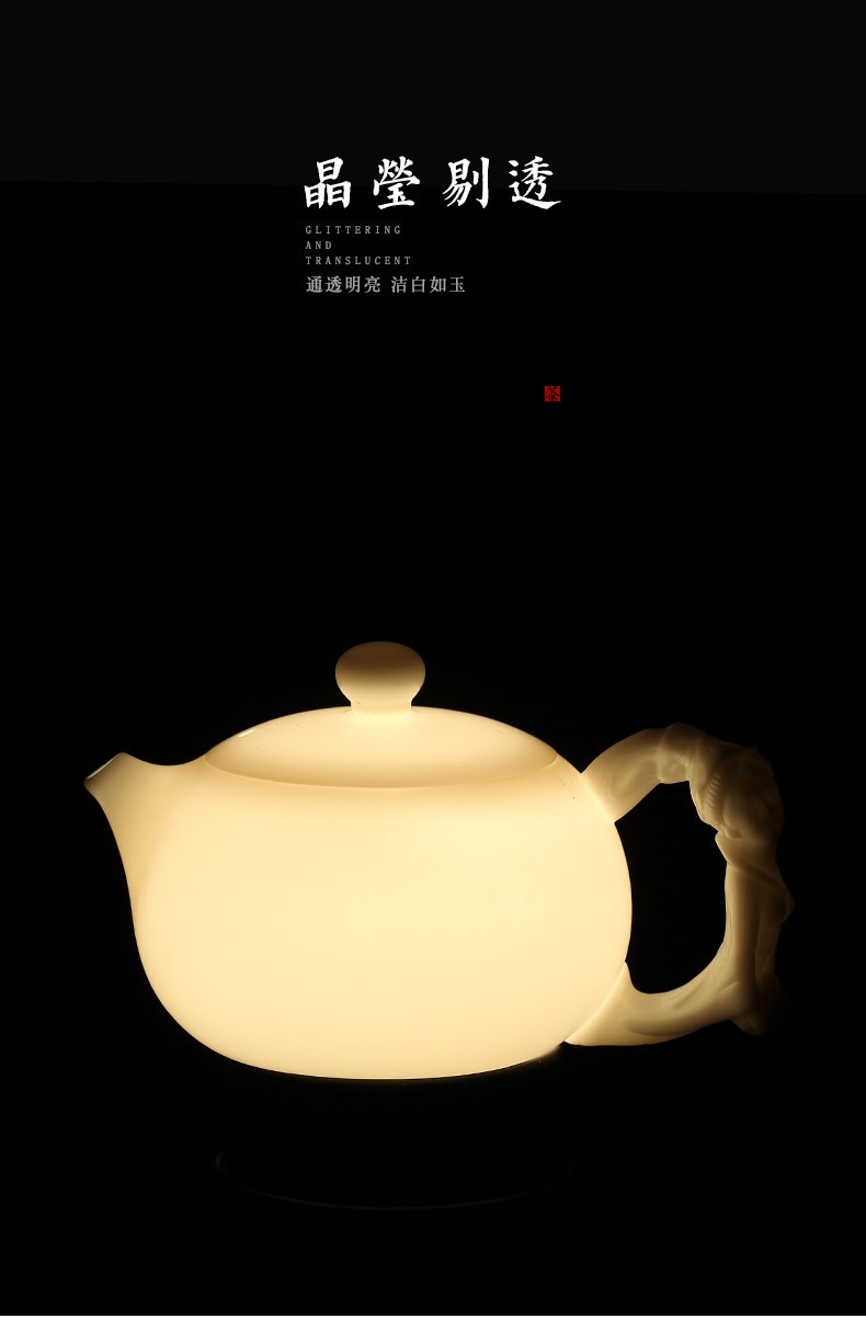 Biscuit firing xi shi pot of jingdezhen ceramic ball hole, kung fu tea set high white porcelain teapot single pot of tea, little teapot