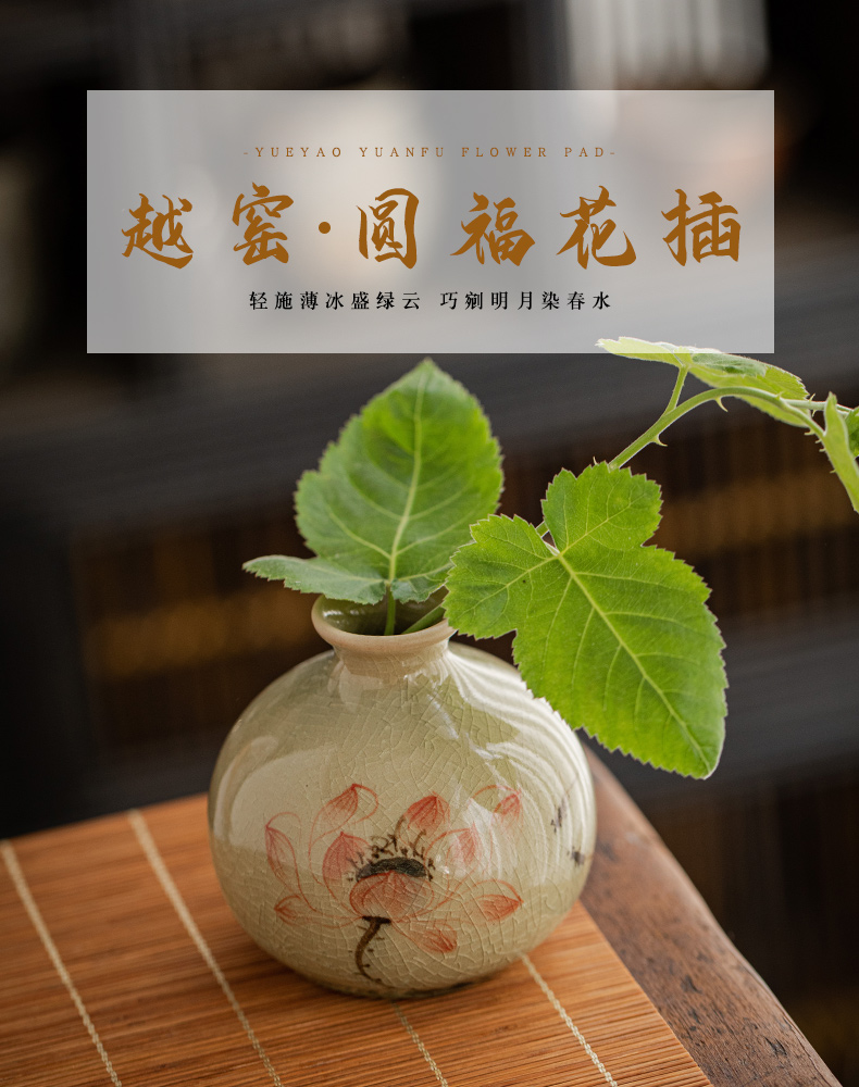 Jingdezhen ice to crack the up Chinese ceramics hand - made floret bottle flower I and contracted sitting room adornment is placed