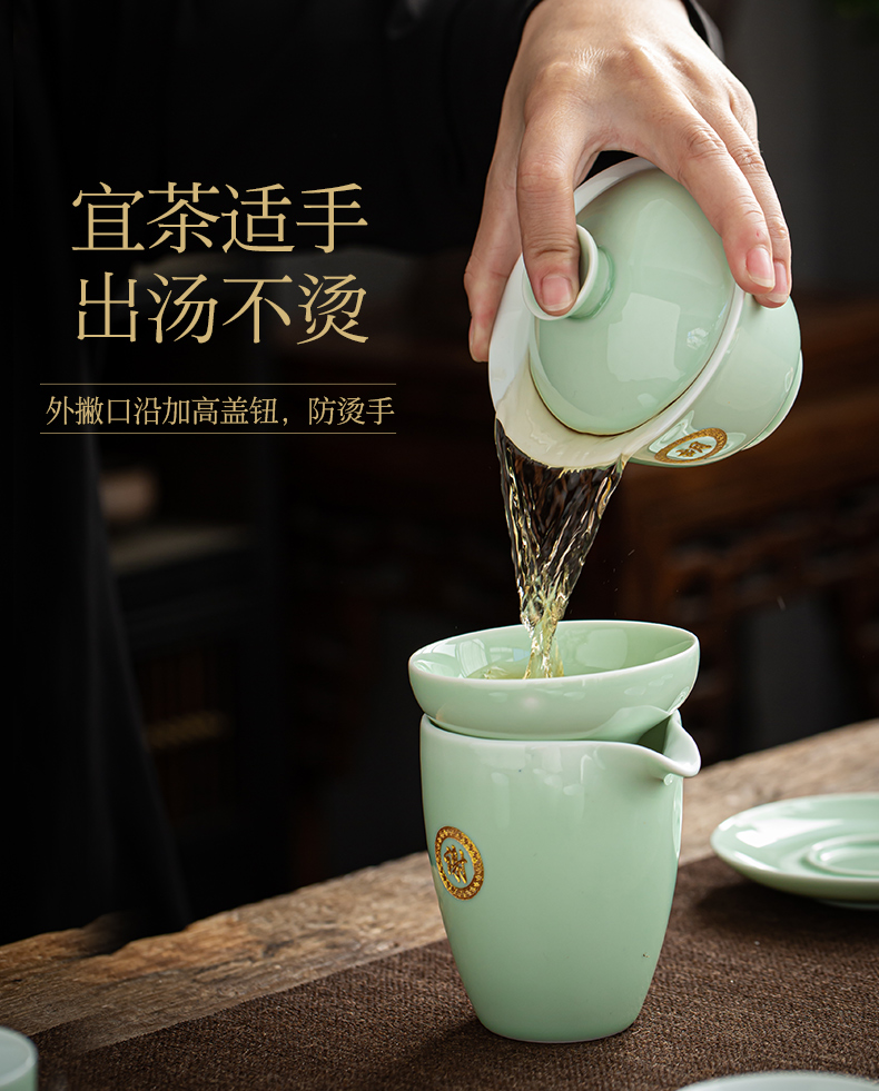 Jingdezhen of ordering only three tureen tea cups domestic large single carving word private custom logo