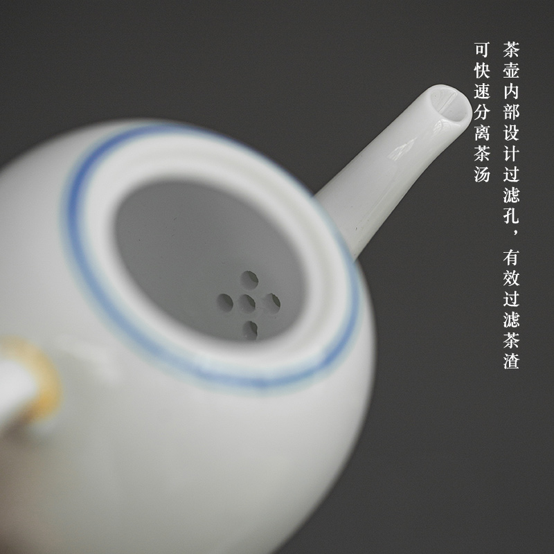 Earth story jingdezhen sweet white ceramic teapot kung fu tea set white porcelain single pot of tea, little teapot