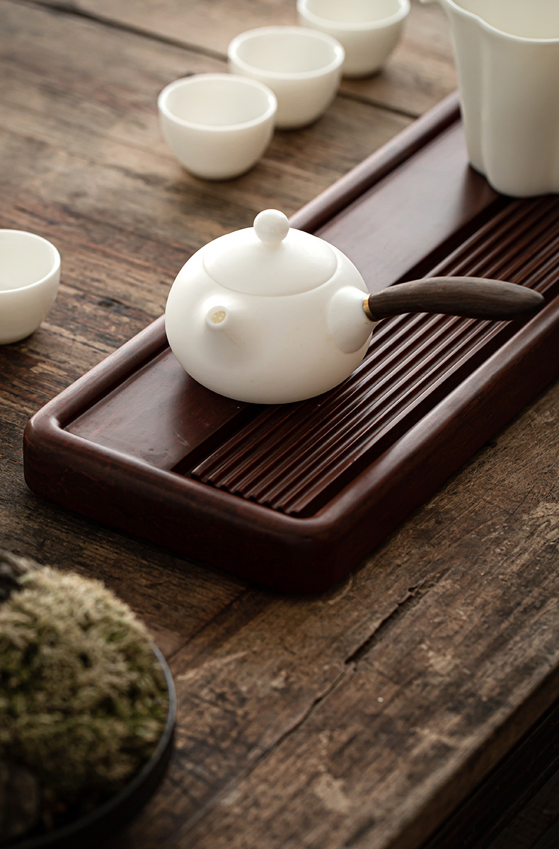 Earth story dehua biscuit firing suet white jade ceramic side the tea pot set single pot household ceramic furnace