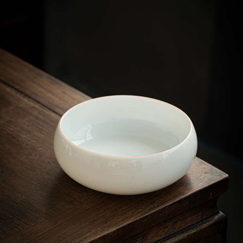 Dehua suet jade cup have large ceramic tea wash jade porcelain white porcelain kunfu tea tea cups water meng, receive money