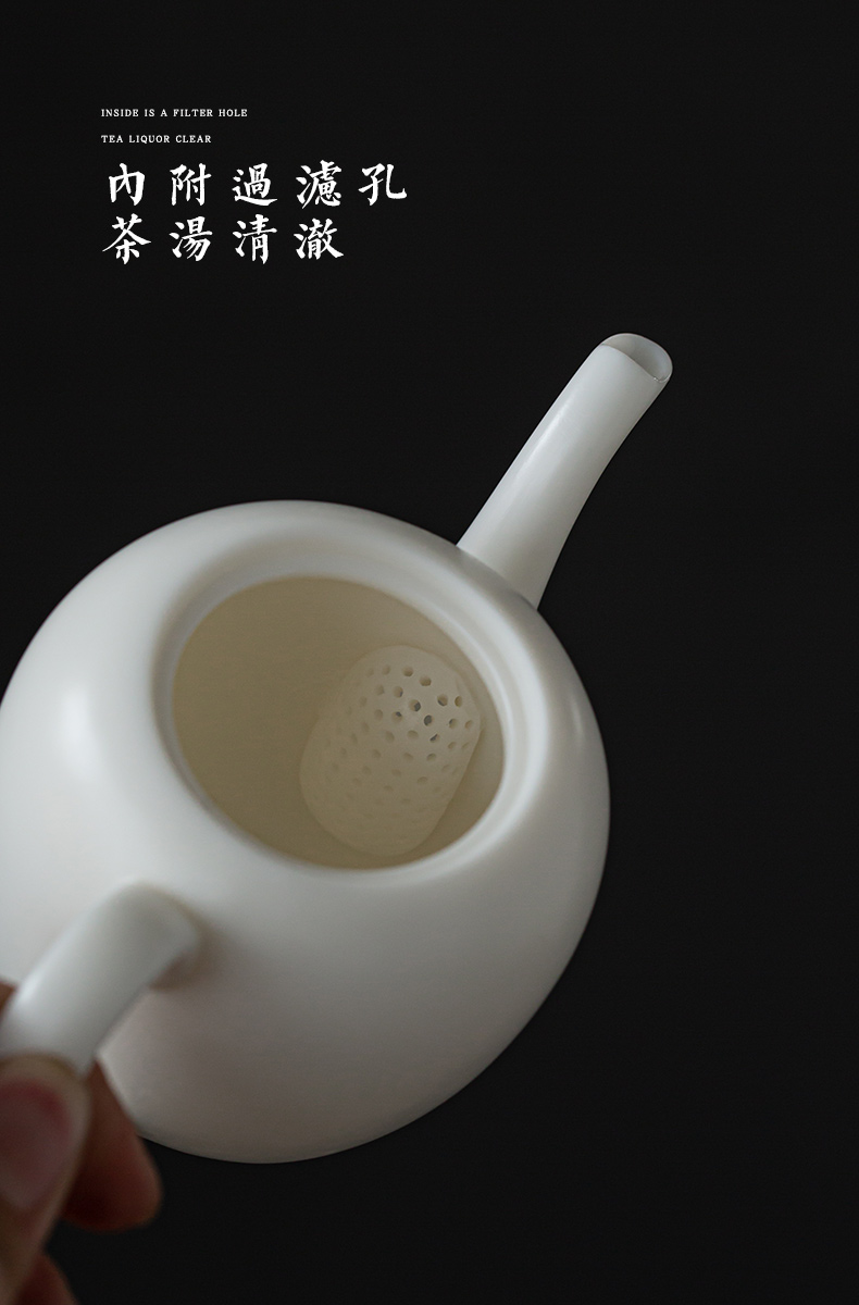 White porcelain jade porcelain teapot beauty POTS, household small filter ceramic POTS xi shi pot of kung fu tea set single pot teapot