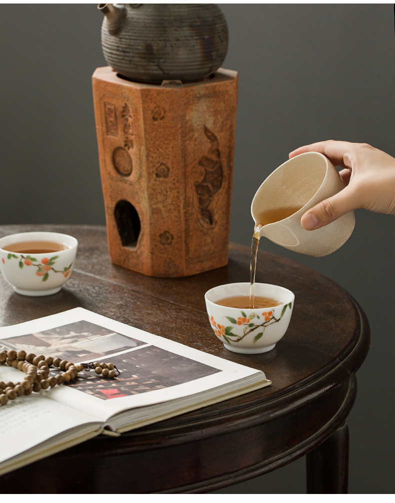 Jingdezhen hand - made pure manual under glaze color porcelain ceramic kung fu tea set personal sample tea cup cup cup single CPU