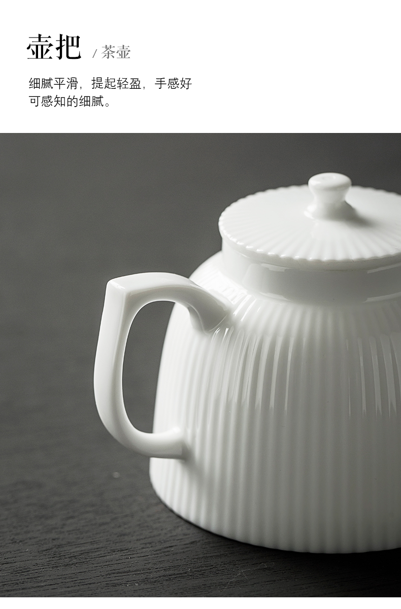 Small sweet white porcelain of jingdezhen ceramic teapot tea teapot is single pot of contracted with filter hole, kung fu tea set home