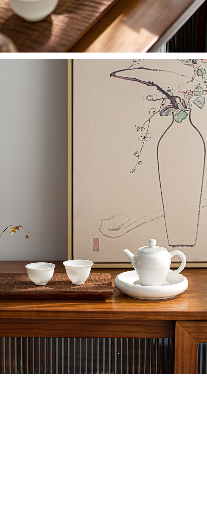 Dehua suet white jade CiHu bearing dry mercifully machine water dish saucer dry mercifully plate of kung fu tea accessories household pot