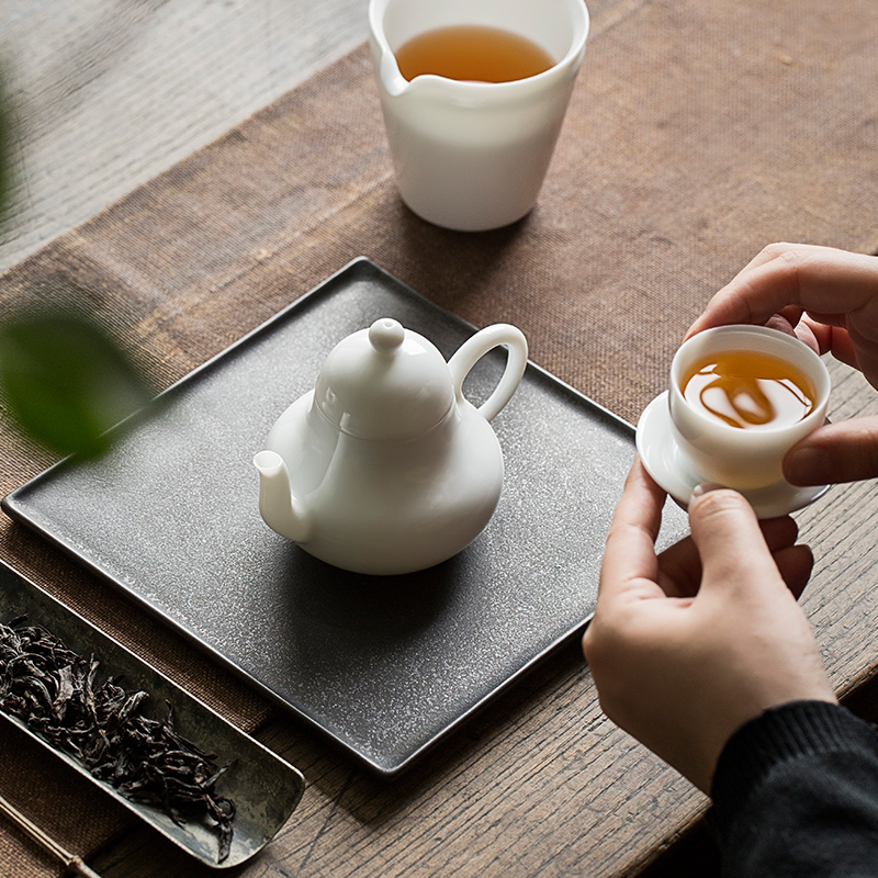 Jingdezhen, pavilion pot of sweet white glaze single pot hand thin foetus ceramic teapot white porcelain household kung fu tea set