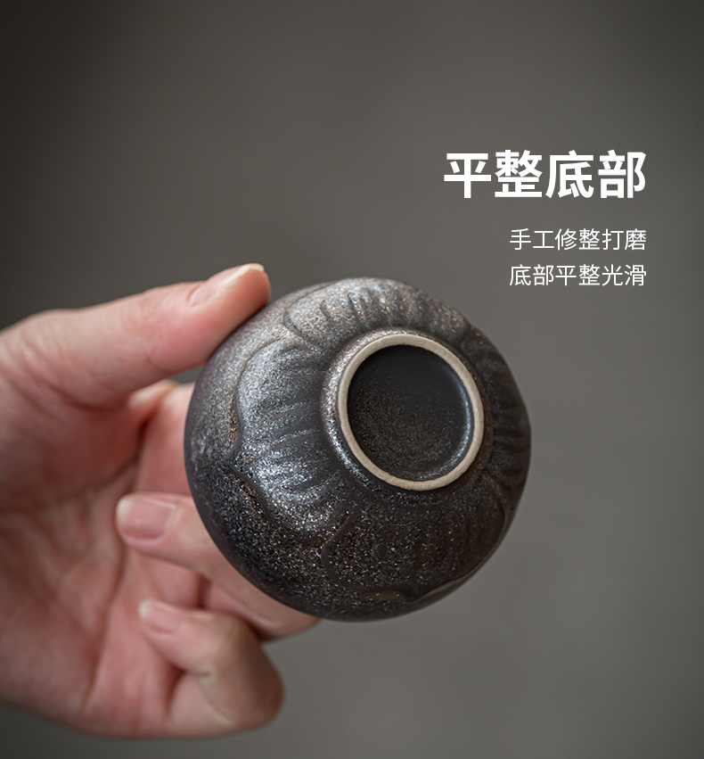 Manual fine gold coarse pottery ceramic cups single CPU antique Chinese pottery clay large kung fu tea set unglazed master CPU