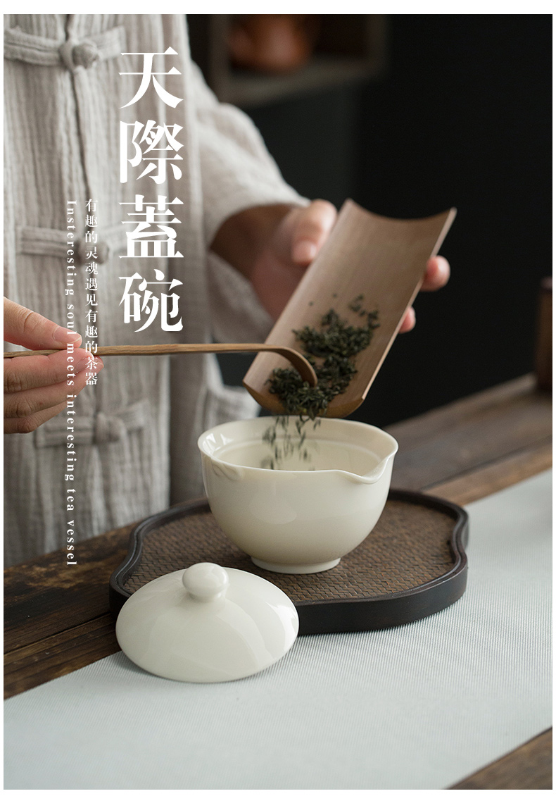 Earth story dehua white porcelain hand grasp pot inferior smooth jade porcelain large move anti hot filter tea, kungfu tea pot
