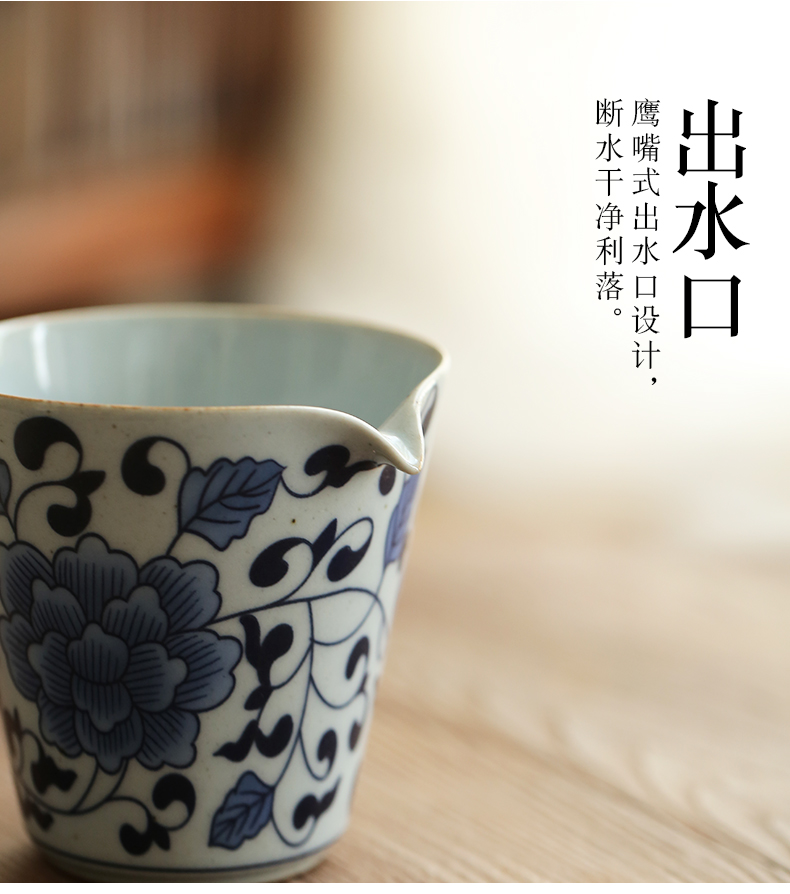 Jingdezhen hand - made porcelain tea set suit household small sets of kung fu tea cup tureen tea pot dry terms plate