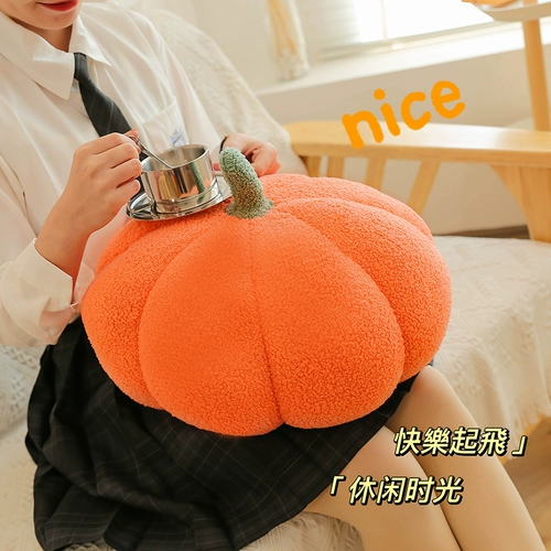 Милая оранжевая подушка, плюшевая игрушка, диван для кровати, популярно в интернете