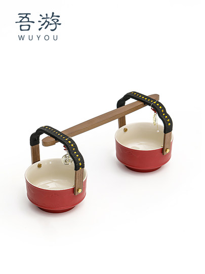 Wuyou Wedding Bride's Family Dowry High-End Chinese-Style Son Festival Bucket Wedding Preparation Supplies Collection Red Small Toilet Festive Dowry