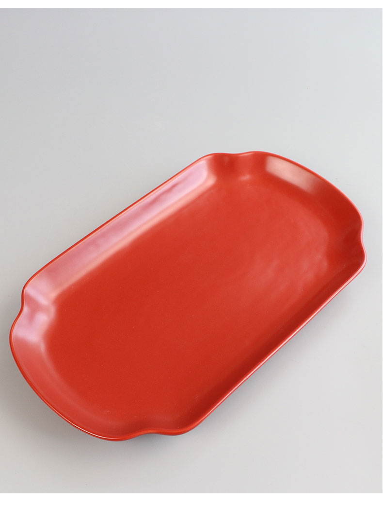 I swim red festive red and joyful home plate plate plate plate round rectangular plate ceramic tableware plate