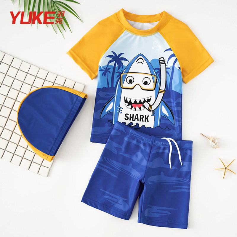 Children's Fashion Two Pieces Swimsuit Boys Swimsuit Swimsuit Swimsuit Cutty Baby Baby Winter Bubble Hot Springs