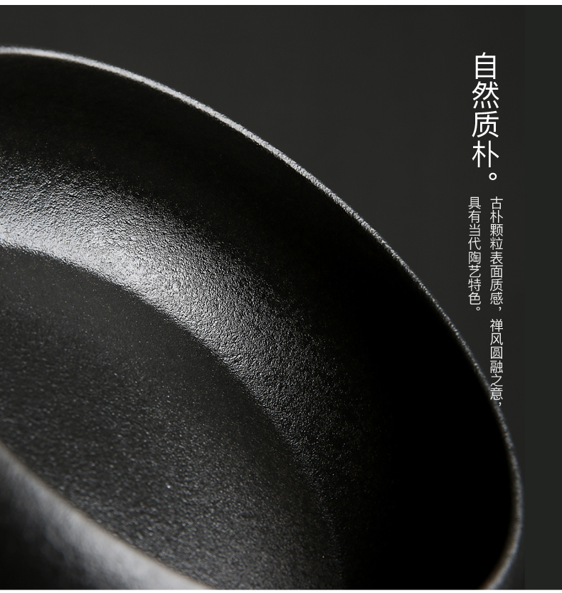 Retro tea to wash to the ceramic built large wash in hot water coarse pottery cylinder black pottery cup move kung fu tea accessories