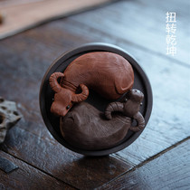 Purple Sand Tea Darling Bull Twist to dry Kun Yichingya Handicraft Sculpture Tea Ware ceramic manufacturer