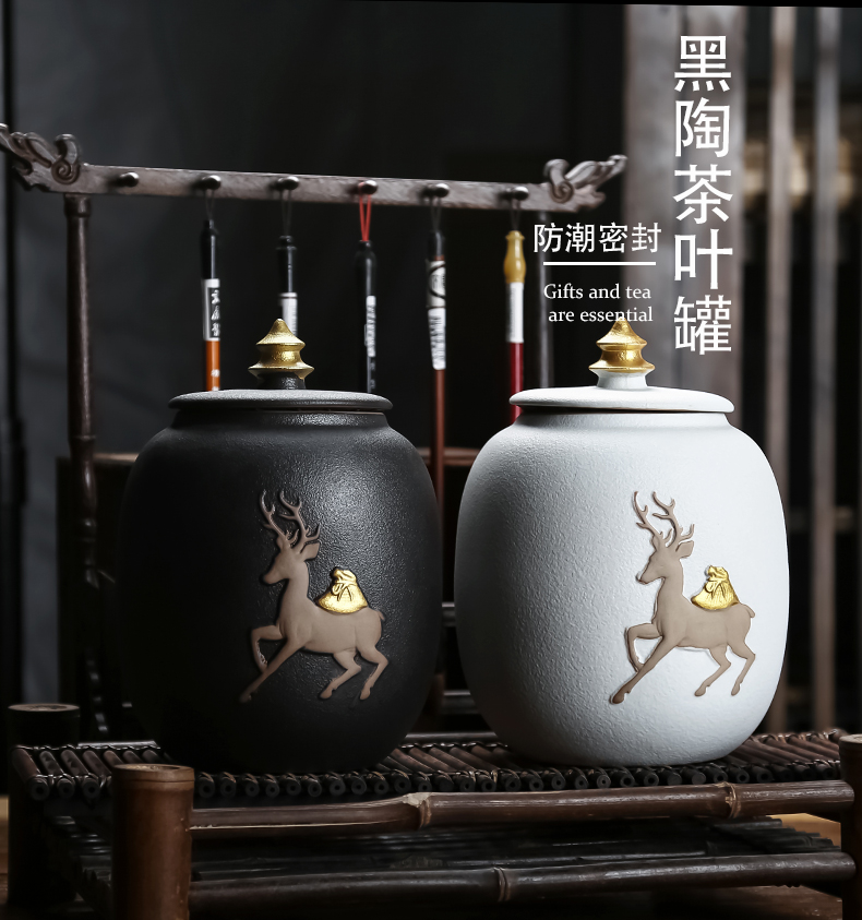 A deer with your caddy fixings seal storage POTS of black tea, black tea storage tanks moistureproof receives seal tea pot