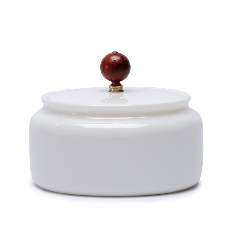 Dehua white porcelain Chinese white seal pot of tea box of ceramic tea pot high - grade porcelain tea tea home with cover