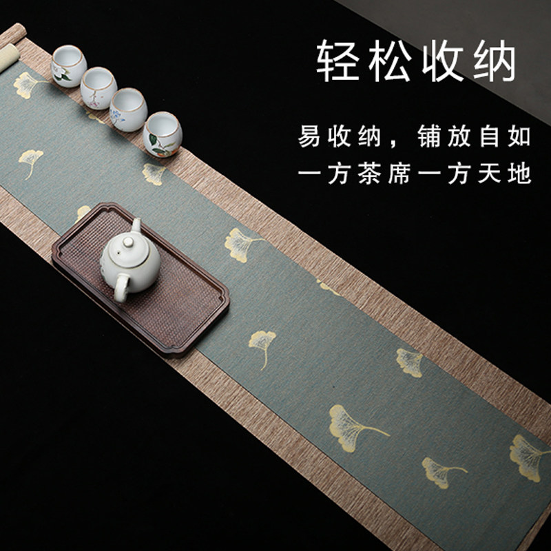 Day-style tea mat suit Hemp Cloth Table Flag Chinese Table Mat Tea Art Tea Cloth Art Tea Mat Zen tea tray Mat Tea Set Accessories