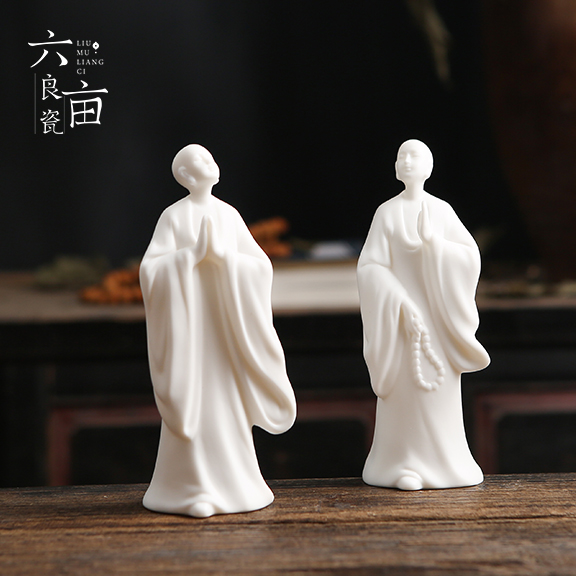 Suet jade creative ceramic zen tea pet furnishing articles furnishing articles sitting room tea taking with zero decoration of new Chinese style white porcelain