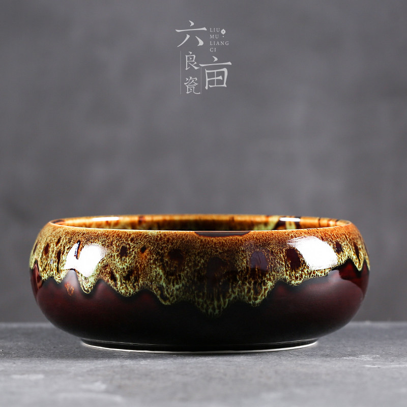 Ceramic Tea Wash Large Number kilns Pen Wash Kutian tea with Tea Trail accessories Cup washout Kung Fu Kung Fu Kung Fu Storage Basin