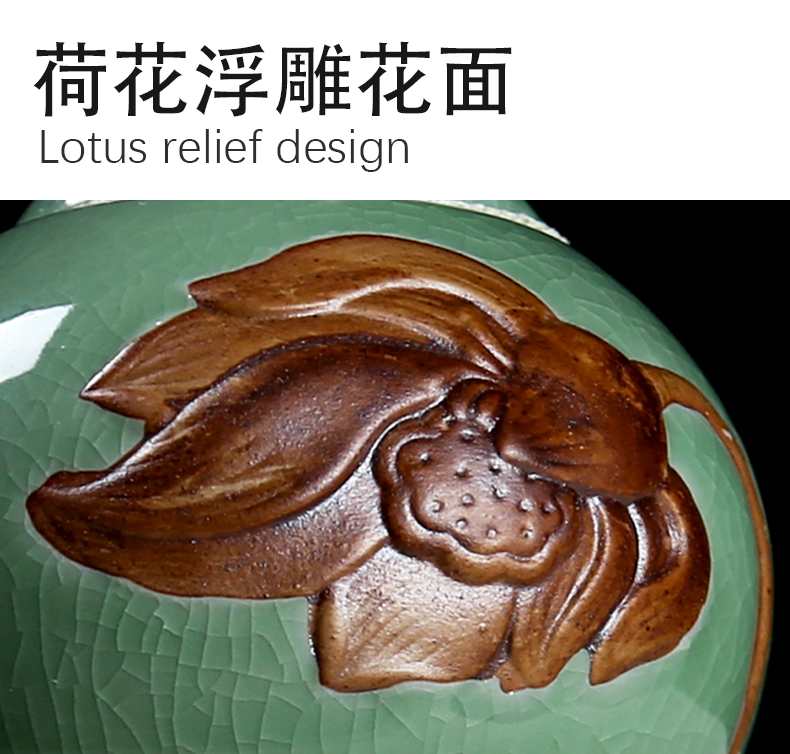 Gourd caddy fixings large double elder brother up with ceramic seal pot seal pot large your up tassel tea storehouse