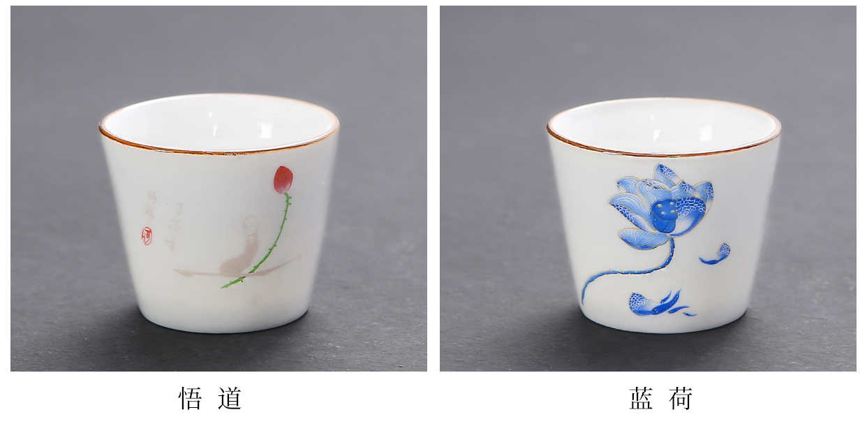 Dehua white porcelain sample tea cup tea masters cup kung fu tea set small cup fresh ceramic cup package mail