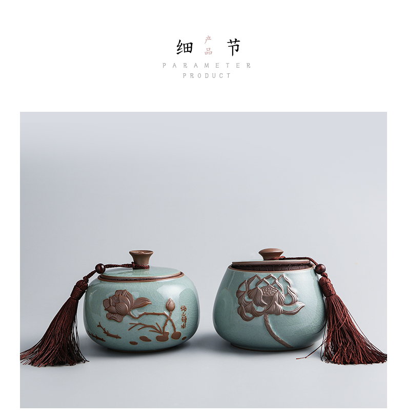 Elder brother up caddy fixings ceramic seal tank large coarse TaoCun tank celadon puer tea in large yards household caddy fixings