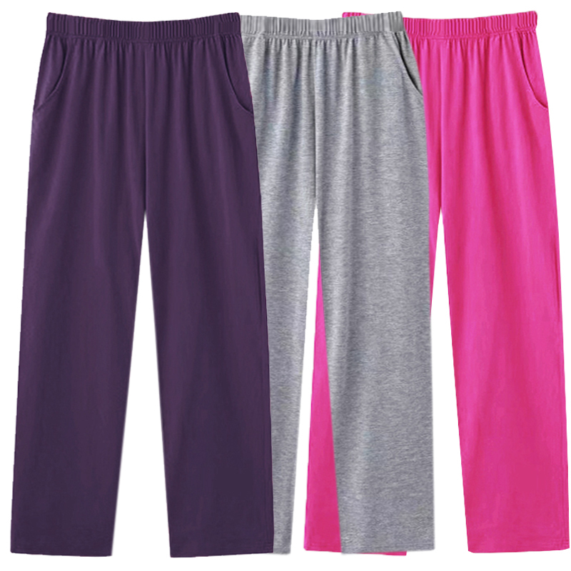 Thin Cotton Mom Pants, Simple Straight-Leg Women's Pants, Summer Elderly Grandma Plus-Size High-Waisted Cropped Pants Thin Cotton Mom Pants, Simple Straight-Leg Women's Pants, Summer Elderly Grandma Plus-Size High-Waisted Cropped Pants