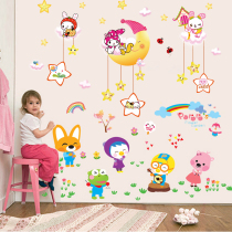 Cartoon animal wall stickers school early education classroom layout double-sided glass self-dip cute creative random wall sticker painting